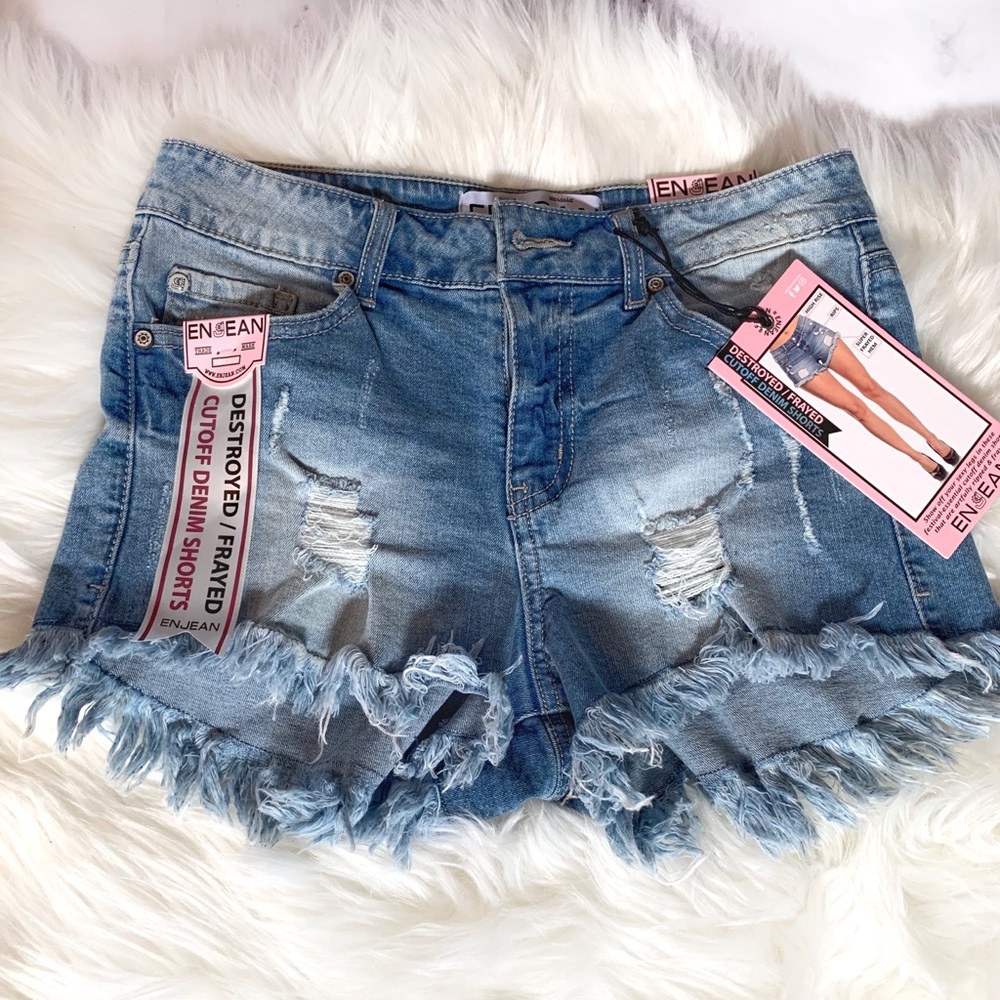 New! Fashion Nova S Frayed Cutoff Jean Denim Short